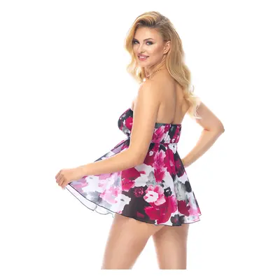 Dámská košilka Akira I Babydoll Flowers chemise + tanga ZDARMA! - Irall