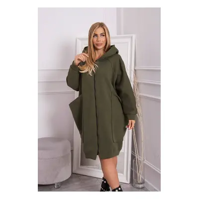 Oversize zateplená mikina v khaki barvě UNI