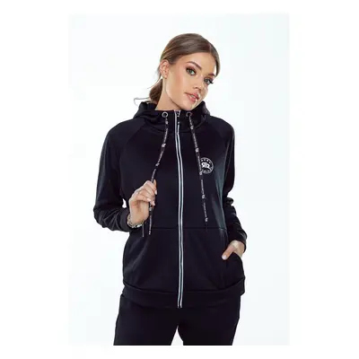 Drsná mikina Radical Sportovní mikina kapucí Zip Black