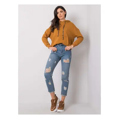 Modré roztrhané mom jeans od Steffi RUE PARIS