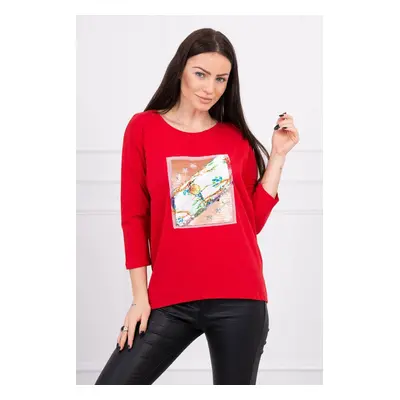 Halenka s grafikou 3D Bird red UNI