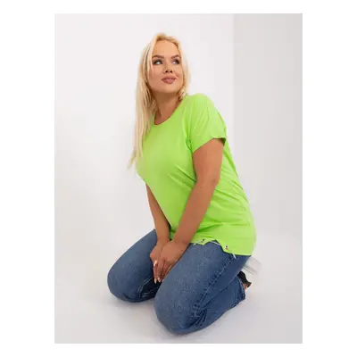 Světle zelená halenka plus size s krátkým rukávem JEDNA VELIKOST