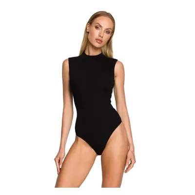 M697 High neck sleeveless bodysuit - black