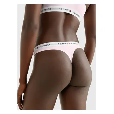 Dámská tanga LOGO WAISTBAND THONG UW0UW03835TOG světle růžová - Tommy Hilfiger