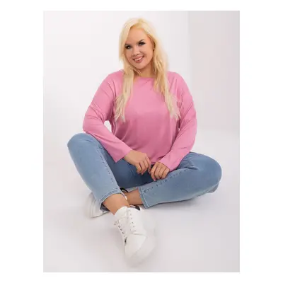 Růžová halenka plus size s nášivkou Paloma JEDNA VELIKOST