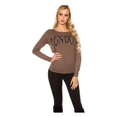 Trendy Koucla pulli LONDON s krajkou barva CAPPUCCINO