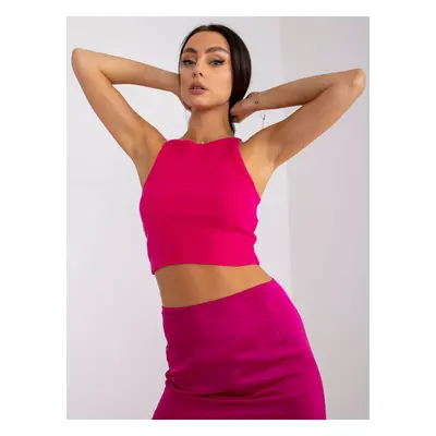 Fuchsiový proužek crop top od Margo RUE PARIS S