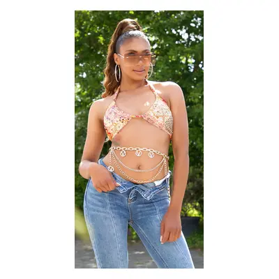 Sexy Golden Chain Waist Belt barva silver