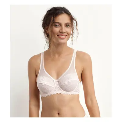 Dámská krajková podprsenka DIM GENEROUS ESSENTIEL UNDERWIRE BRA - DIM - světle růžová