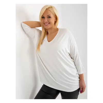 Ecru plain plus size basic viskózová halenka JEDNA VELIKOST