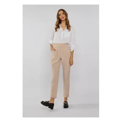 Monnari Kalhoty s vysokým pasem Cigarillo Pants Beige