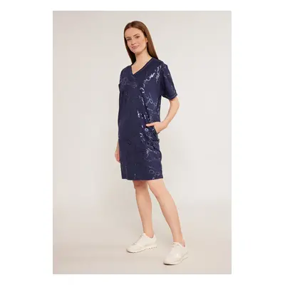 Monnari Šaty Šaty ve vzoru šperků Multi Navy Blue