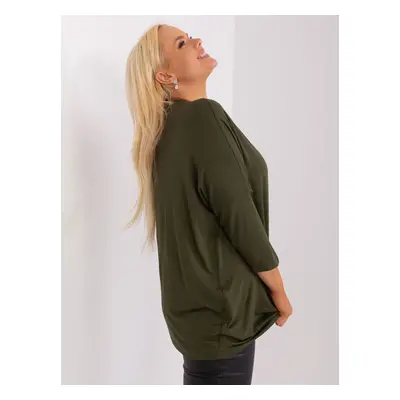 Halenka khaki basic plus velikosti JEDNA VELIKOST