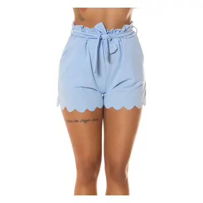 Sexy Koucla Highwaist látkové šortky s páskem na zavázání babyblue Einheitsgroesse