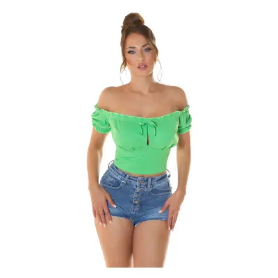 Sexy top Koucla Off-Shoulder crop top green Einheitsgroesse