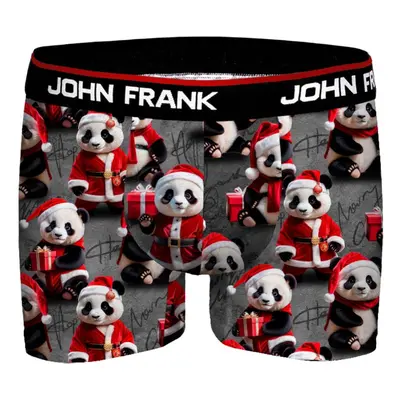 Pánské boxerky John Frank JFBD52-CH-SANTA PANDA Šedá