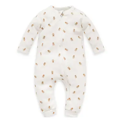 Pinokio Lovely Day Beige Zipped Overall Feet Ecru/Teddy Bears Pattern