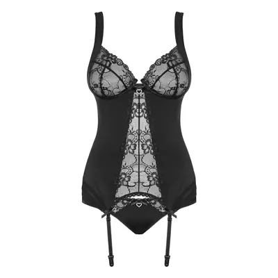 Erotický korzet Heartina corset black - OBSESSIVE černá