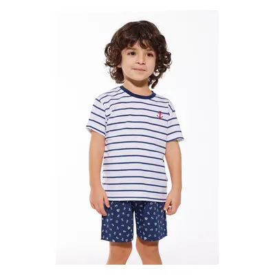 Chlapecké pyžamo Cornette Kids Boy 801/111 Marine kr/r 98-128 bílo-zelená