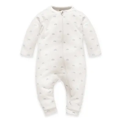 Pinokio Lovely Day Babyblue Overal na zip Feet Ecru/Cars Pattern