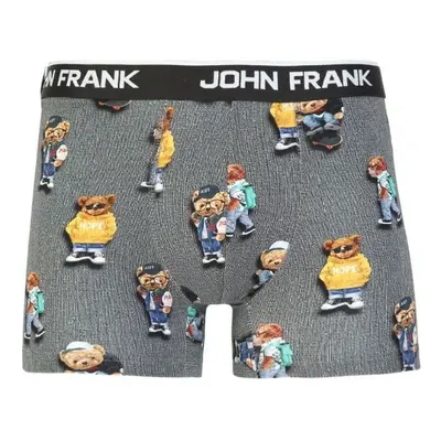 Pánské boxerky John Frank JFBD325-COOL TEDDY Sv. šedá