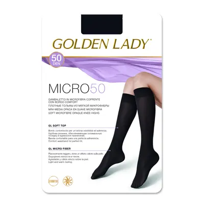 Dámské podkolenky Golden Lady Micro 50 den marrone scuro/odc.hnědá