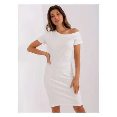 Ecru bodycon pruhované basic šaty JEDNA VELIKOST