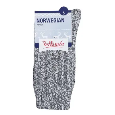 Zimní unisex ponožky NORWEGIAN STYLE SOCKS - BELLINDA - šedá