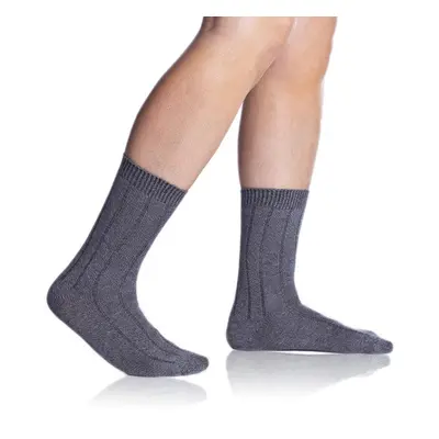 Zimní bambusové ponožky BAMBUS CASUAL UNISEX SOCKS - BELLINDA - šedý melír