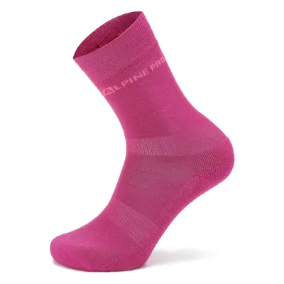 Unisex ponožky z merino vlny ALPINE PRO KLAMO fuchsia red