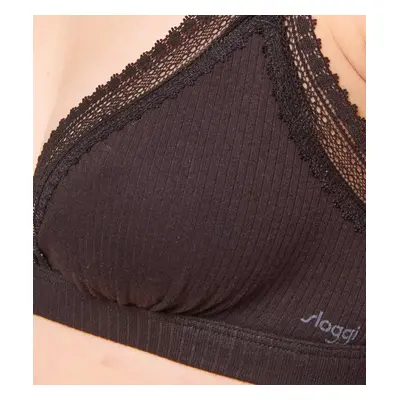 Dámská podprsenka GO Ribbed R Bralette - BLACK - černá 0004 - SLOGGI BLACK