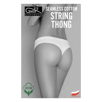 Dámské tanga SEAMLESS COTTON STRING THONG - Gatta černá