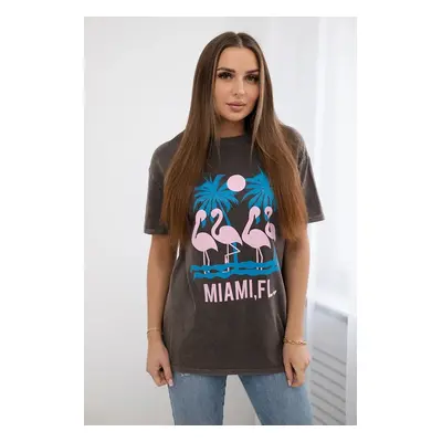 Blůza z drcené bavlny Miami hnědá UNI