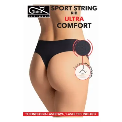 Dámské kalhotky - SPORT STRING RIB ULTRA COMFORT černá