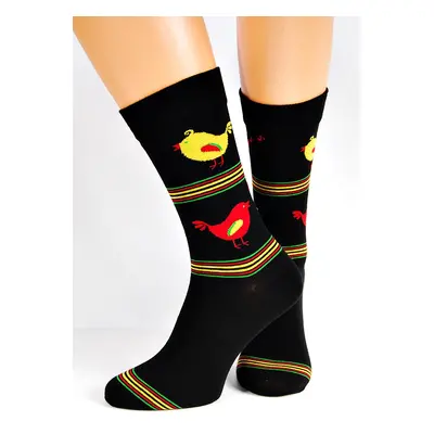 Pánské ponožky Regina Socks 7844 Avangarda Slepice černá