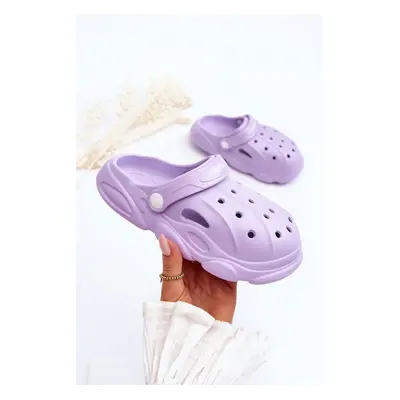 Dětské pěnové pantofle Crocs fialove Cloudy 30/31