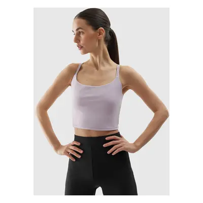 Dámský crop top na jógu z recyklovaných materiálů 4F - fialový