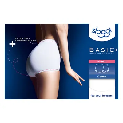 Dámské kalhotky Sloggi Basic+ Maxi 2P bílé WHITE