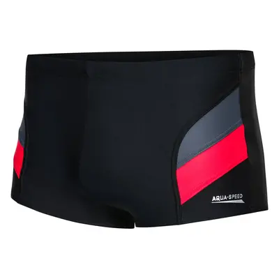 AQUA SPEED Plavecké šortky Aron Black/Red/Grey Pattern 16