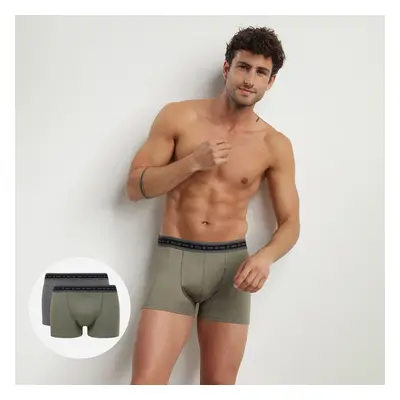 Pánské bio boxerky 2 ks DIM GREEN ECOSMART BOXER 2x - DIM - zelená