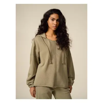 Dámská oversize mikina OTHSS23TSWSF287-48S khaki - Outhorn