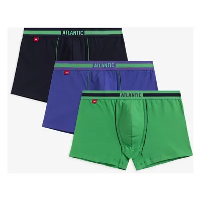 Boxerky Atlantic 3MH-181 A'3 S-2XL tmavě modrá-zelená-fialová