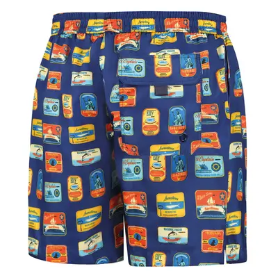 Pánské plavkové kraťasy Happy Shorts long SM29-48 Tmavě modrá mix - Self tmavě modrá - vzor