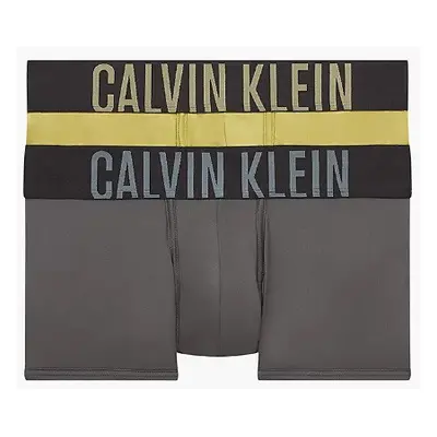 Boxerky 2 pack NB2599A 6HH šedá/khaki - Calvin Klein khaki-šedá