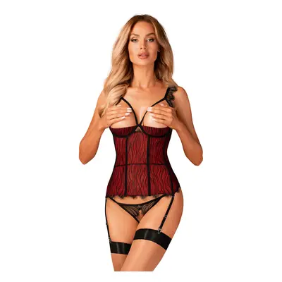 Pikantní korzet Denissa corset - Obsessive bordó