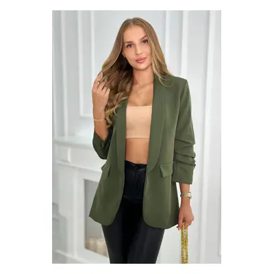 Bunda s klopou elegantní 25722 khaki - Kesi