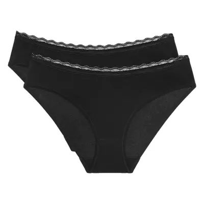 Dámské kalhotky Feel Of Cotton Tai 2P - BLACK - černé 0004 - TRIUMPH BLACK