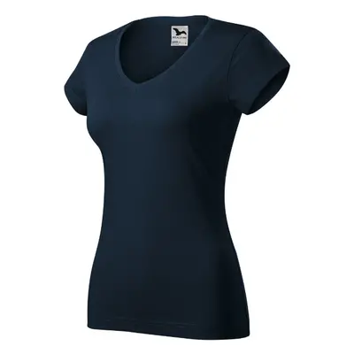 Fit V-neck tričko dámské námořní modrá