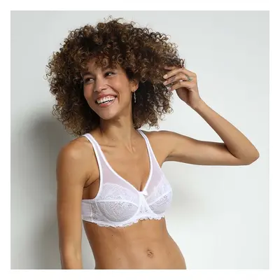 Dámská krajková podprsenka DIM GENEROUS ESSENTIEL UNDERWIRE BRA - DIM - bílá