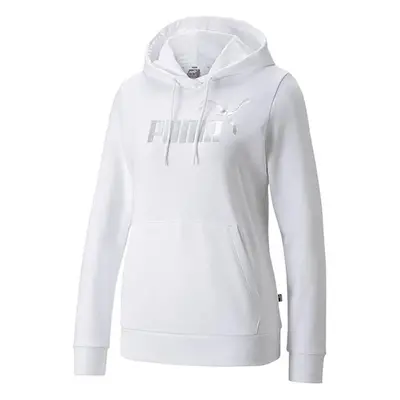 Dámská mikina Metallic Logo 849958 02 Bílá se stříbrnou - Puma bílá-stříbrná